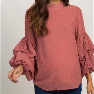 PinkBlush Puff Sleeve Maternity Top